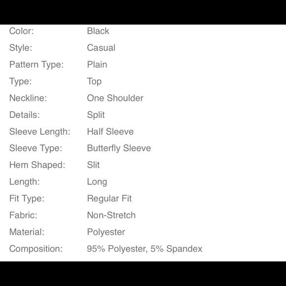 Boho Black Plain One Shoulder Asymmetrical Hem Blouse - Picture 13 of 13